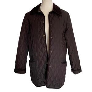 Real‎ Clothes Vintage Quilted Jacket - Brown Corduroy Trim - Lightweight 10